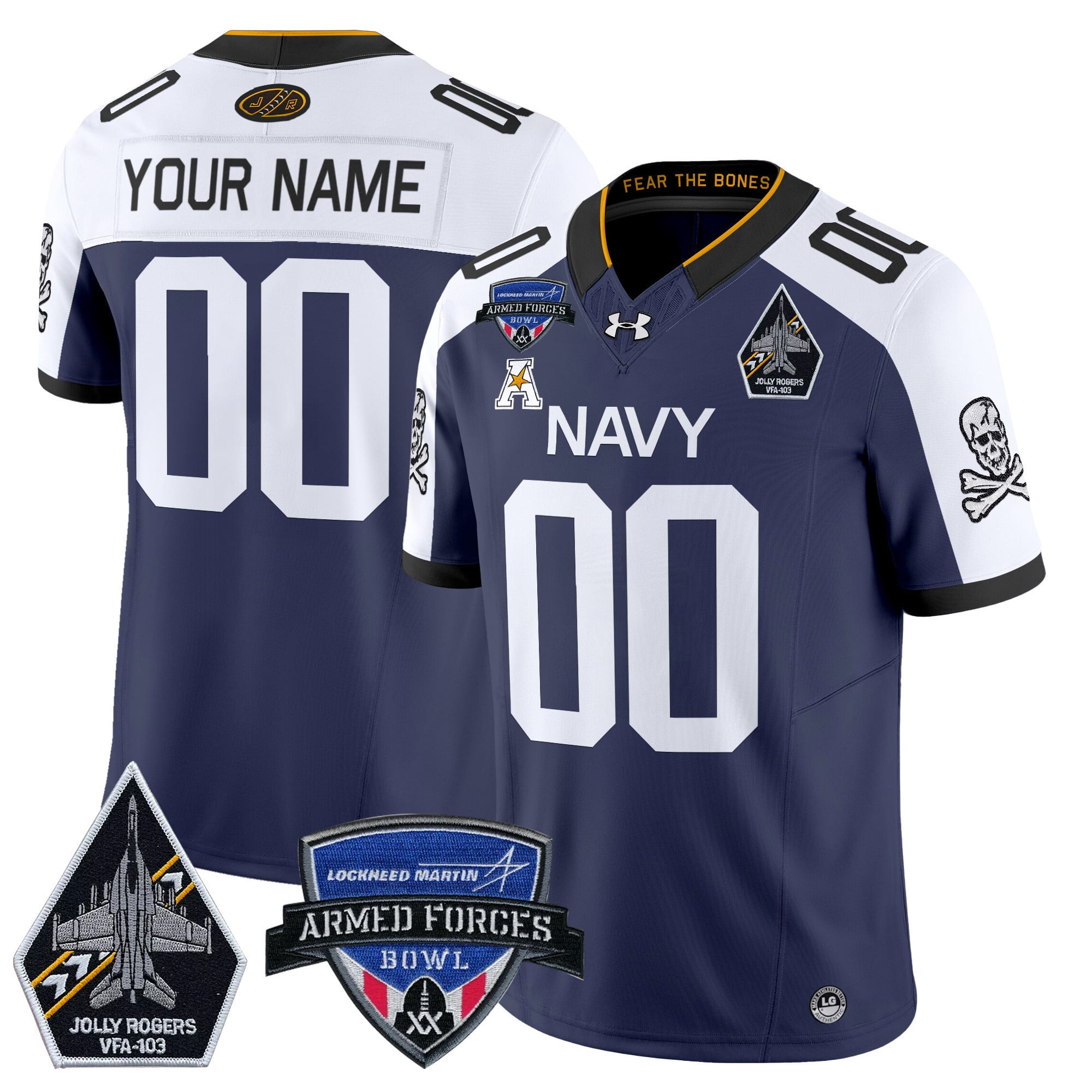 Navy Midshipmen 2025 Armed Forces Bowl Patch Vapor Limited Custom Jersey – All Stitched