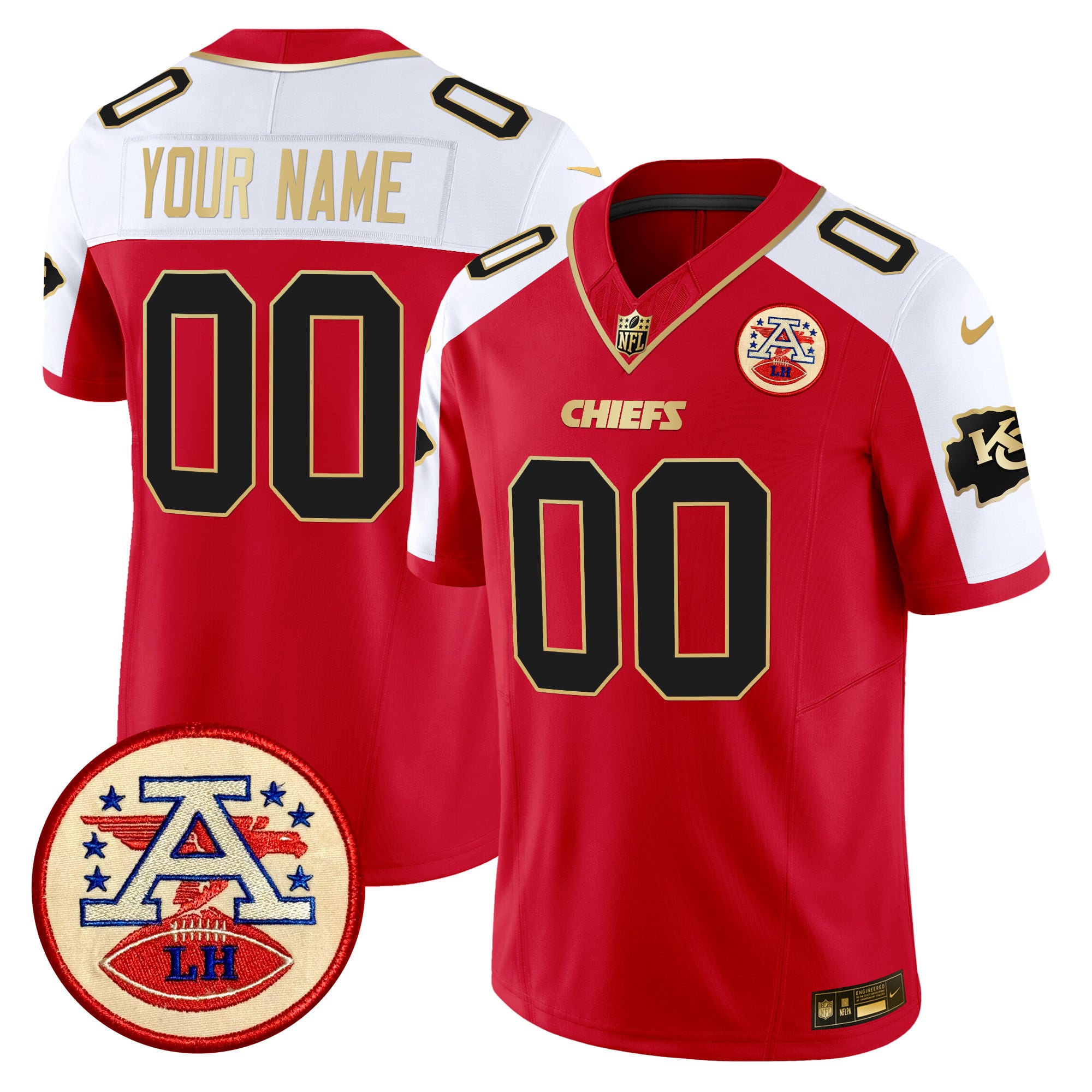 Chiefs 2024 Lamar Hunt Patch Vapor Limited Custom Jersey – All Stitched