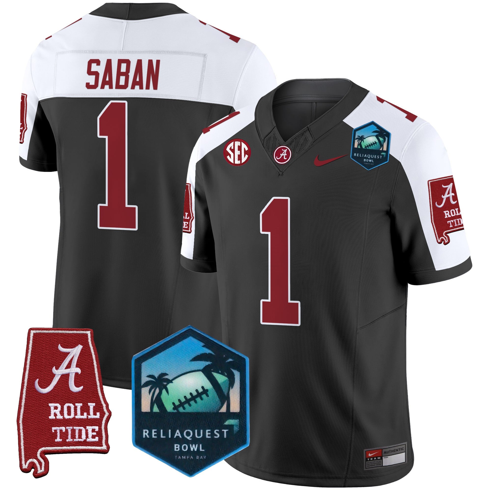 Men’s Alabama Crimson Tide 2025 ReliaQuest Bowl Patch Vapor Limited Jersey – All Stitched