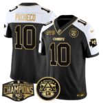 Men’s Chiefs 2024 AFC West Division Champions Patch Gold Vapor Limited Jersey – All Stitched