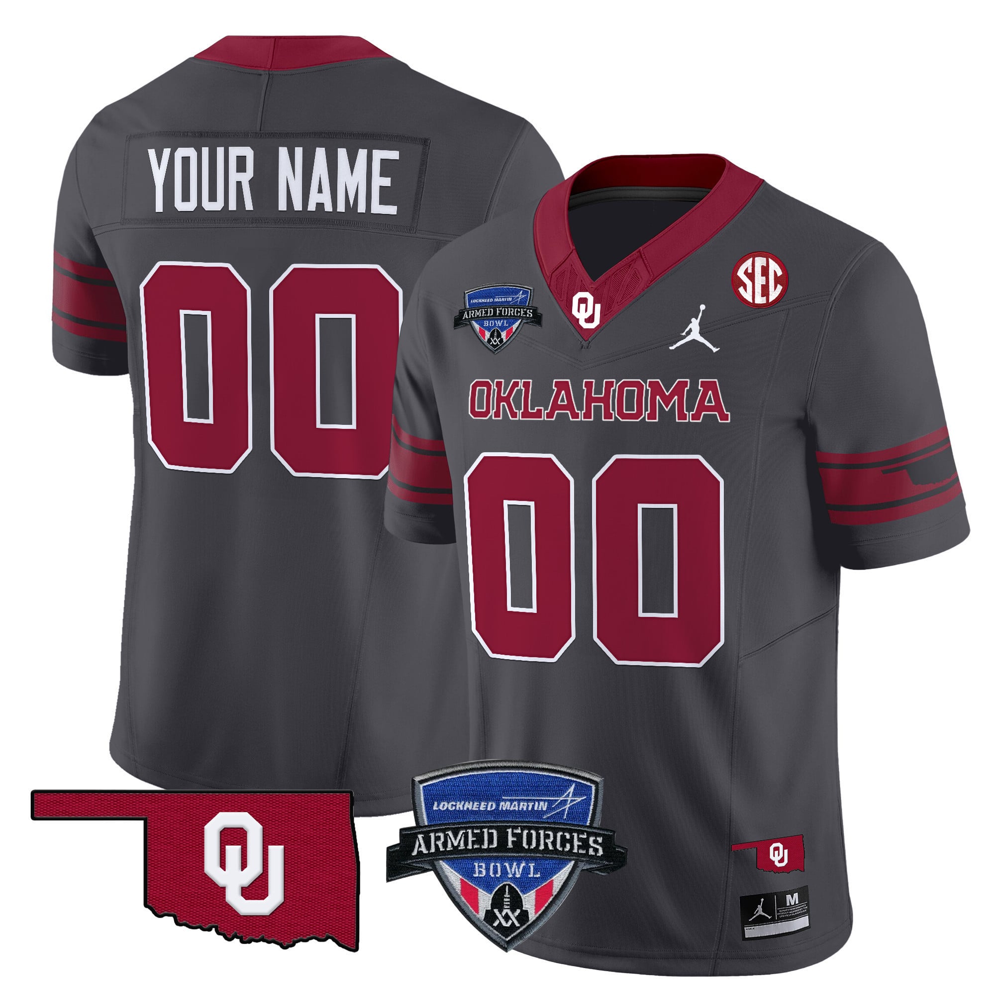 Oklahoma Sooners 2025 Armed Forces Bowl Patch Vapor Limited Custom Jersey – All Stitched