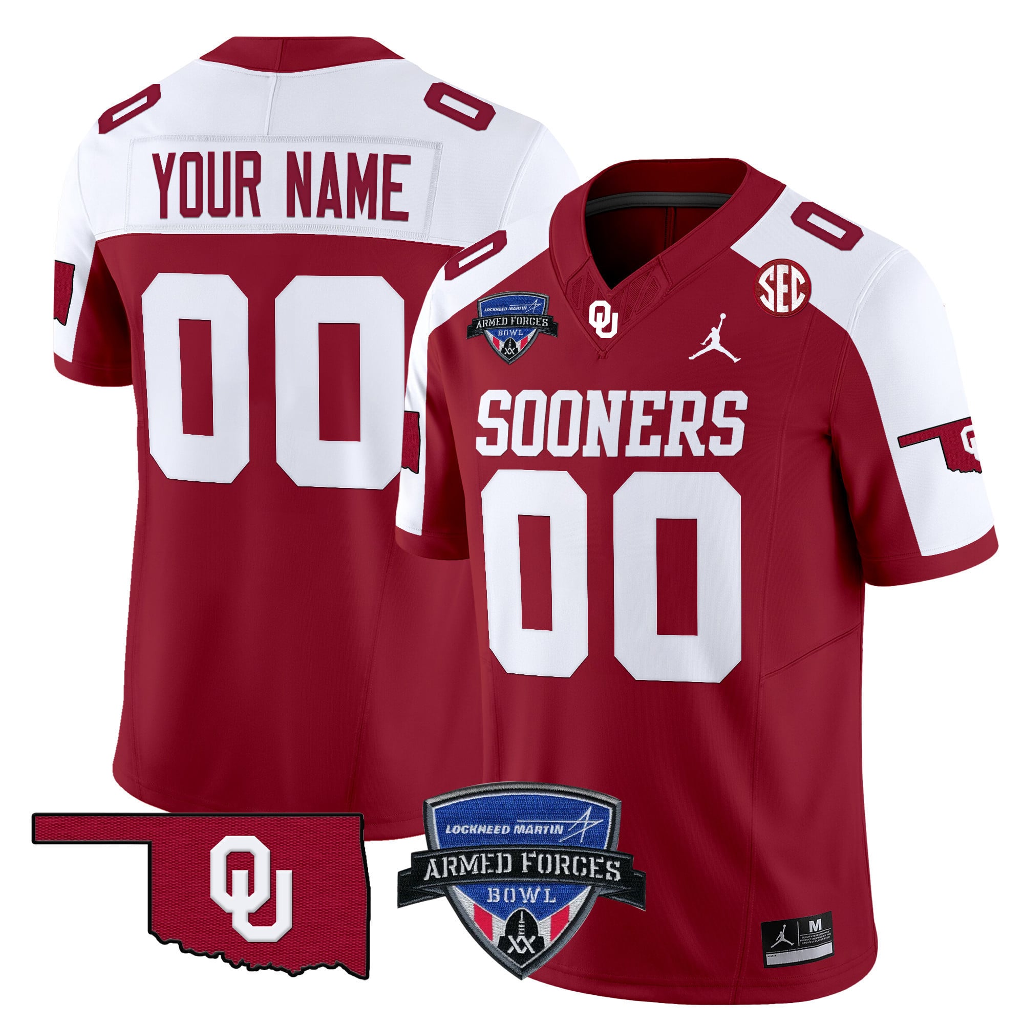 Oklahoma Sooners 2025 Armed Forces Bowl Patch Vapor Limited Custom Jersey – All Stitched