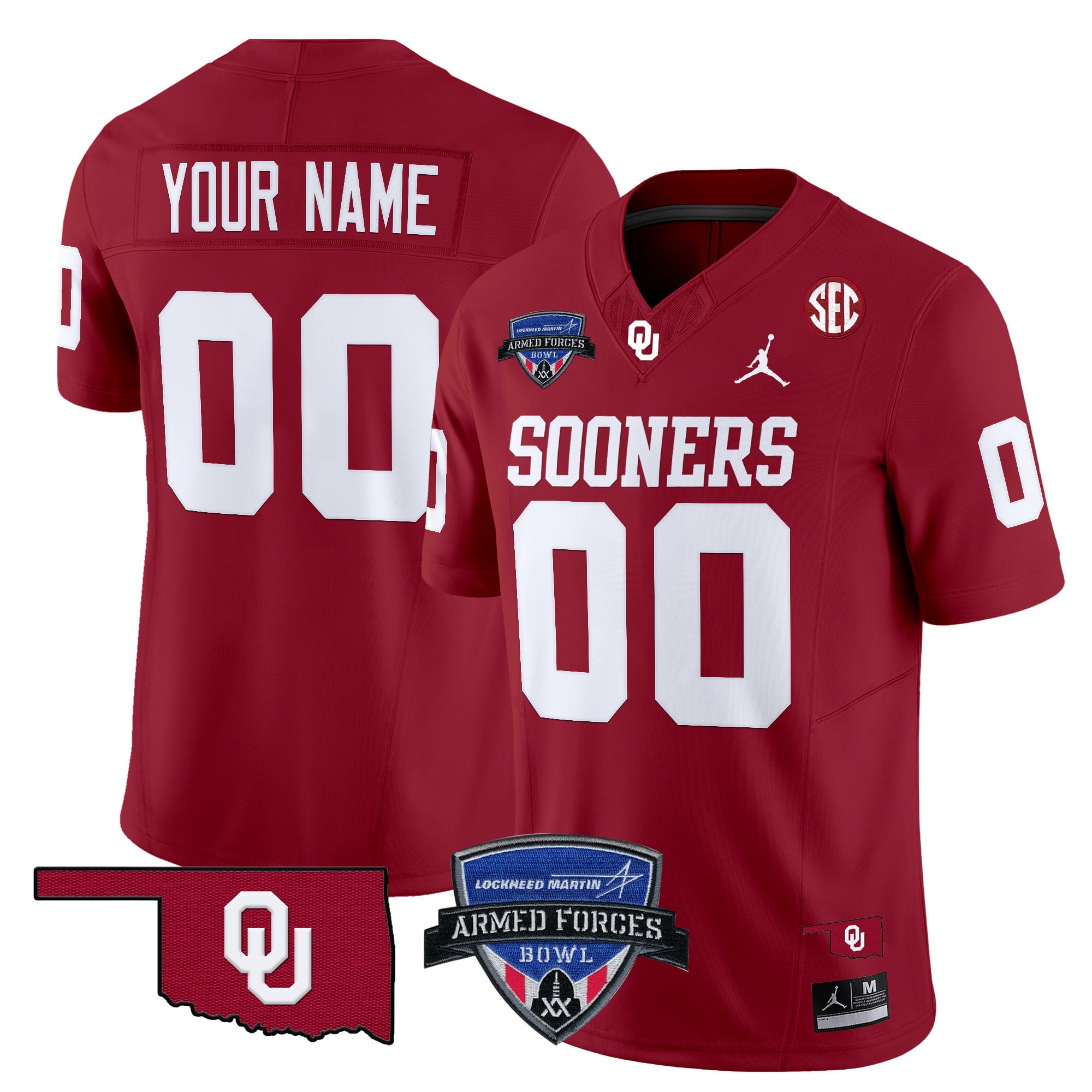 Oklahoma Sooners 2025 Armed Forces Bowl Patch Vapor Limited Custom Jersey – All Stitched