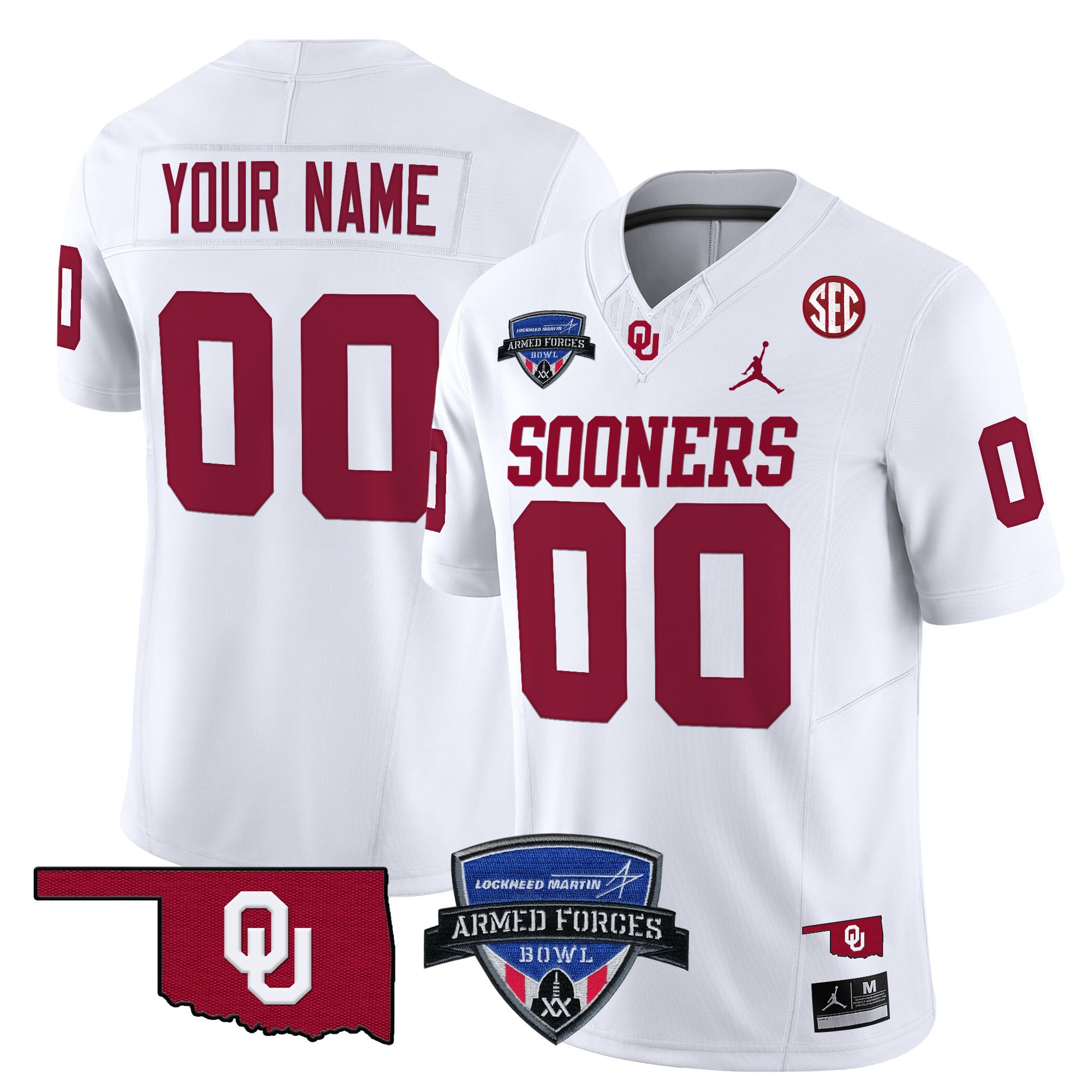 Oklahoma Sooners 2025 Armed Forces Bowl Patch Vapor Limited Custom Jersey – All Stitched