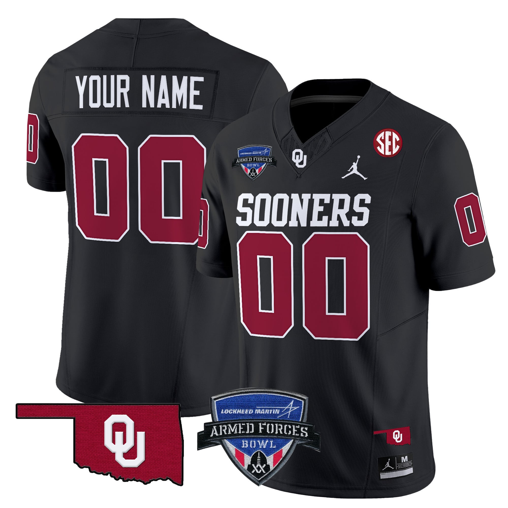 Oklahoma Sooners 2025 Armed Forces Bowl Patch Vapor Limited Custom Jersey – All Stitched