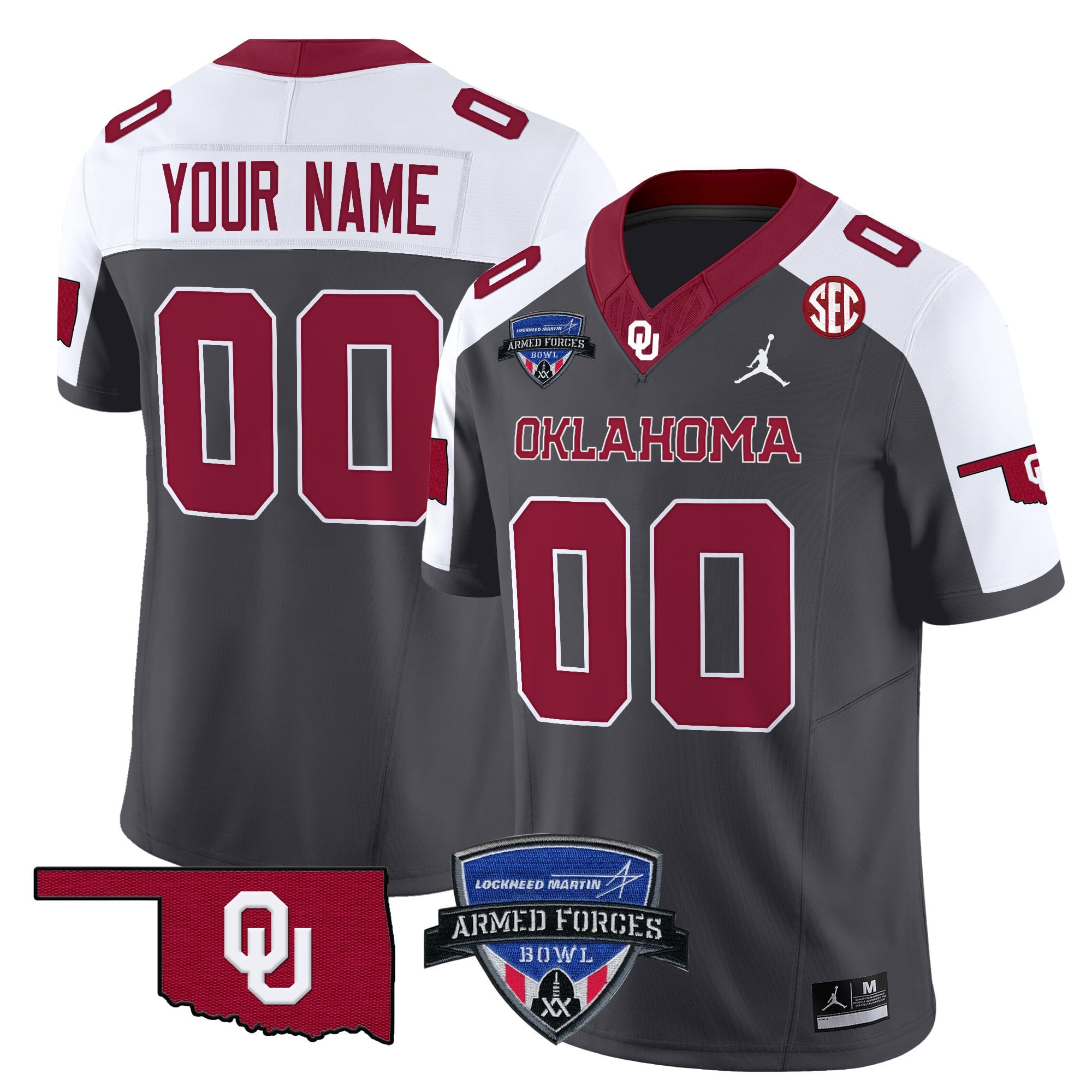 Oklahoma Sooners 2025 Armed Forces Bowl Patch Vapor Limited Custom Jersey – All Stitched