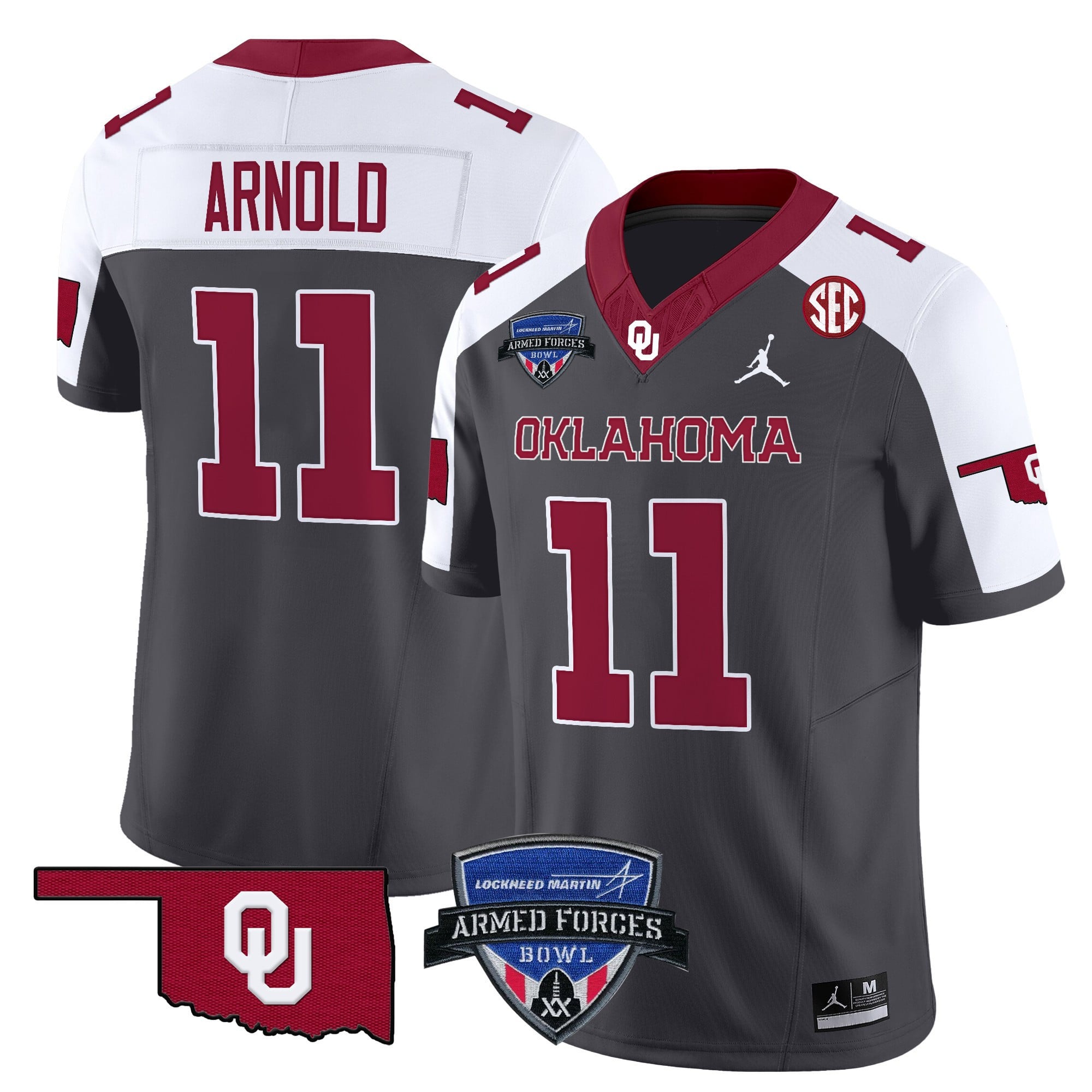 Men’s Oklahoma Sooners 2025 Armed Forces Bowl Patch Vapor Limited Jersey – All Stitched