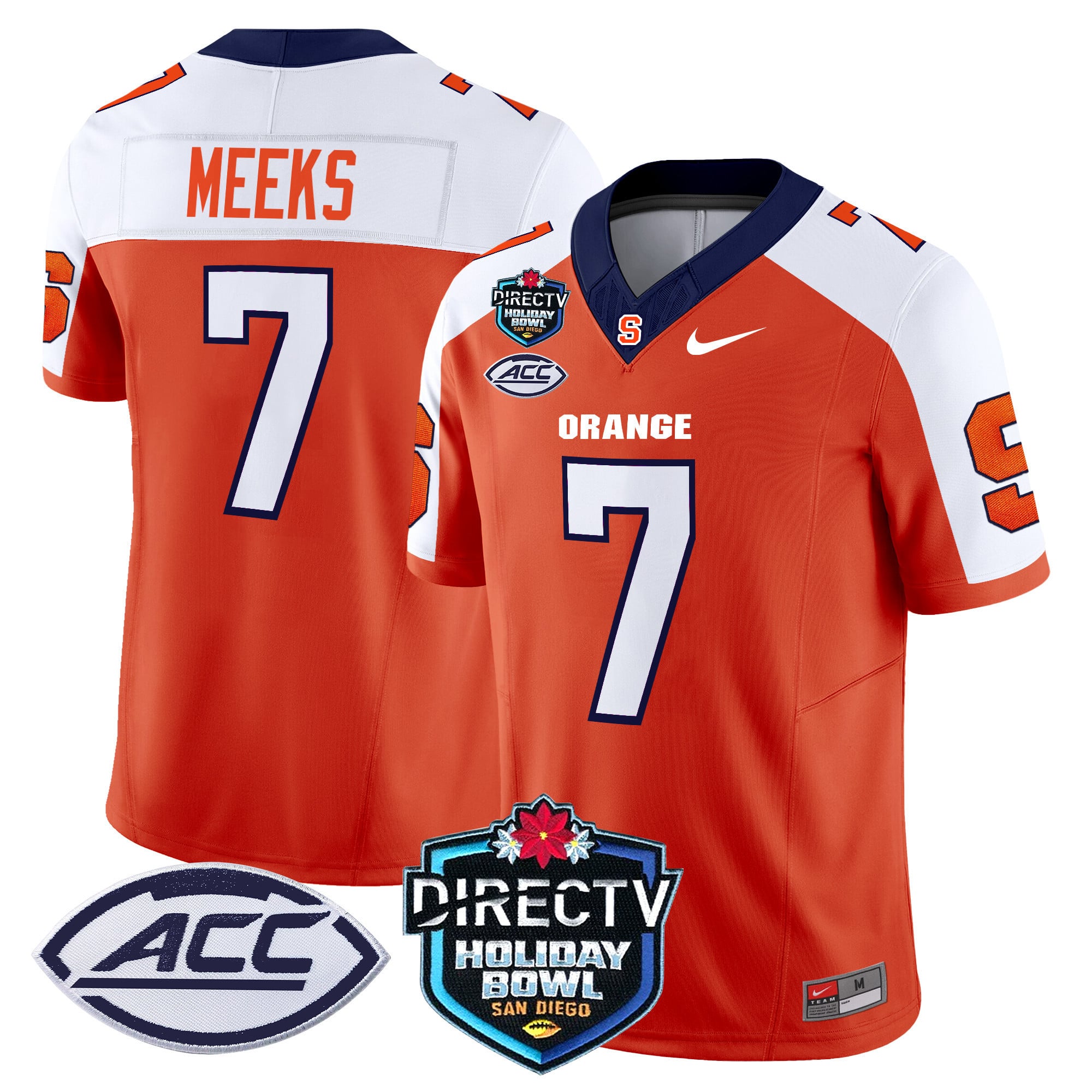 Men’s Syracuse Orange 2025 Holiday Bowl Patch Vapor Limited Jersey – All Stitched