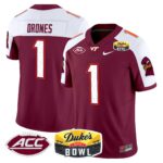 Men’s Virginia Tech Hokies 2025 Duke’s Mayo Bowl Patch Vapor Limited Jersey – All Stitched