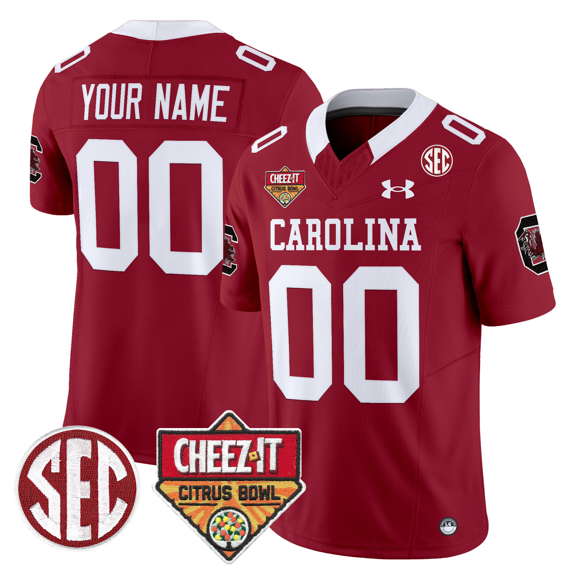 South Carolina Gamecocks 1980 Throwback Cheez-It Citrus Bowl Patch Vapor Limited Custom Jersey – All Stitched