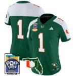 Women’s Miami Hurricanes 2025 PopTarts Bowl Patch Vapor Limited Jersey – All Stitched
