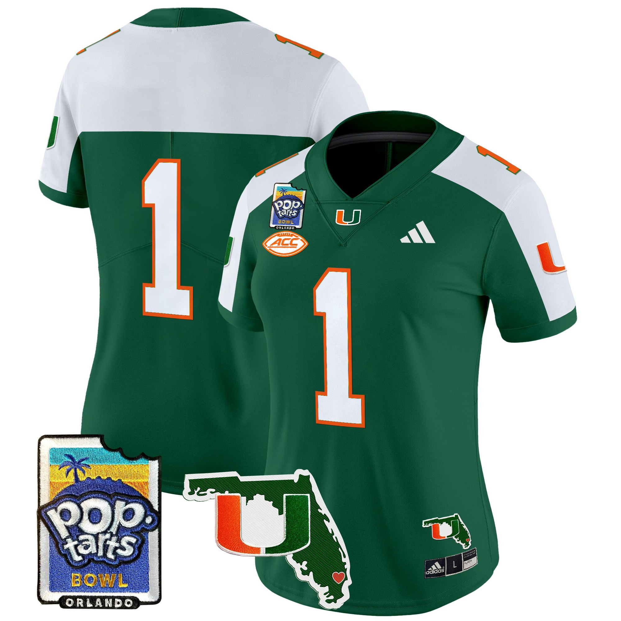 Women’s Miami Hurricanes 2025 PopTarts Bowl Patch Vapor Limited Jersey – All Stitched