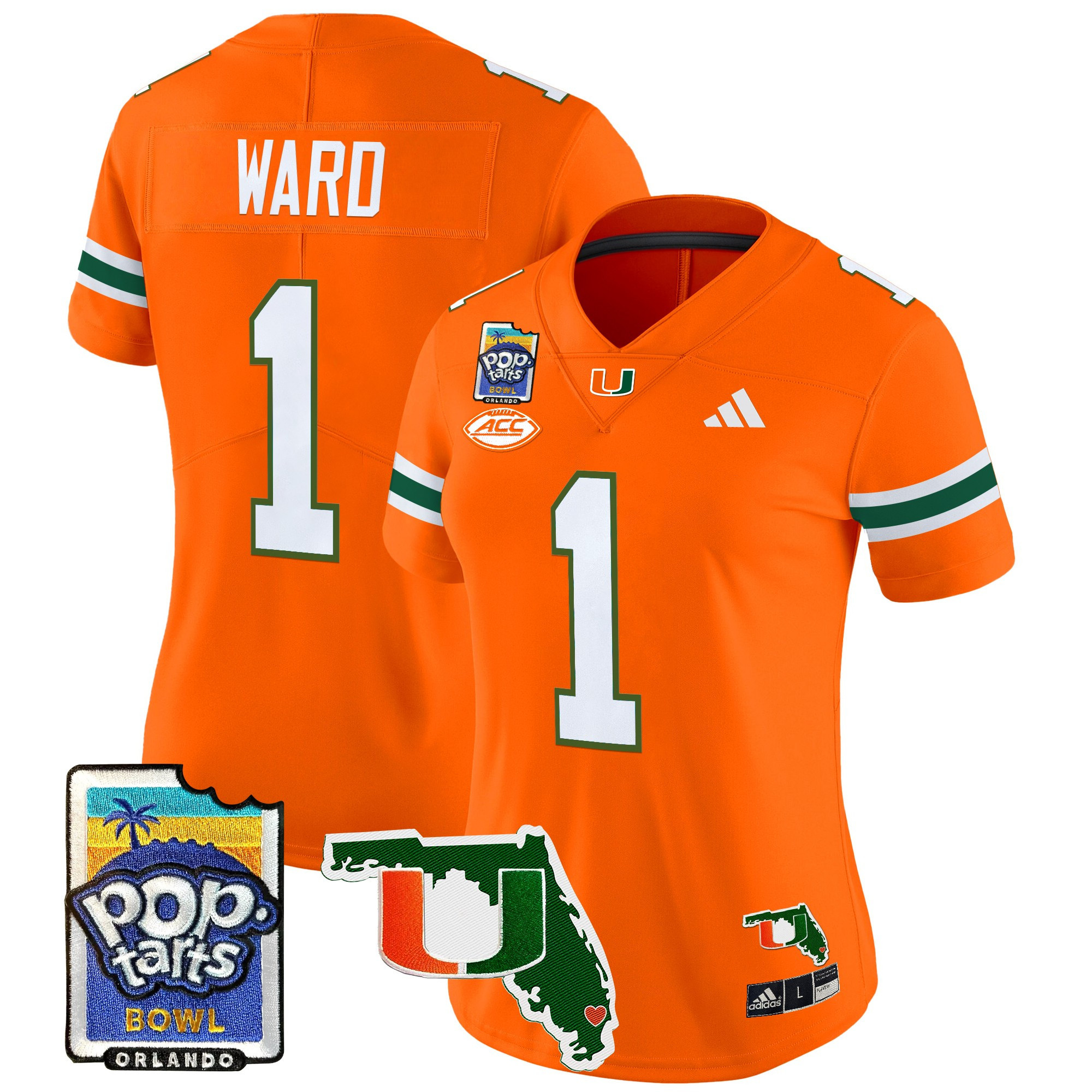 Women’s Miami Hurricanes 2025 PopTarts Bowl Patch Vapor Limited Jersey – All Stitched