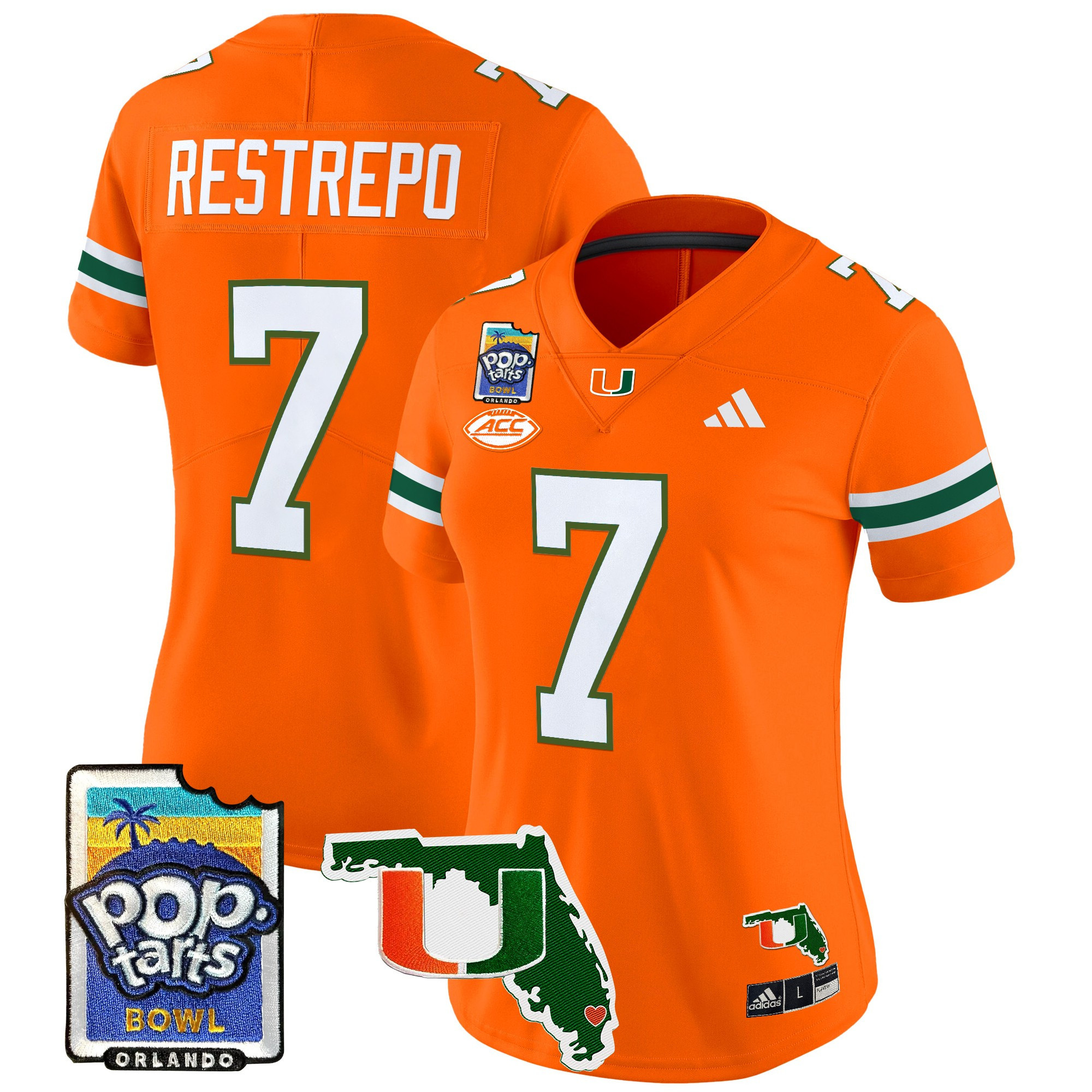 Women’s Miami Hurricanes 2025 PopTarts Bowl Patch Vapor Limited Jersey – All Stitched