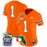 Women’s Miami Hurricanes 2025 PopTarts Bowl Patch Vapor Limited Jersey – All Stitched