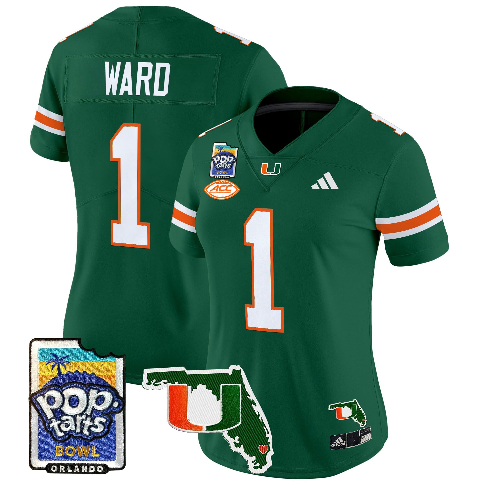 Women’s Miami Hurricanes 2025 PopTarts Bowl Patch Vapor Limited Jersey – All Stitched