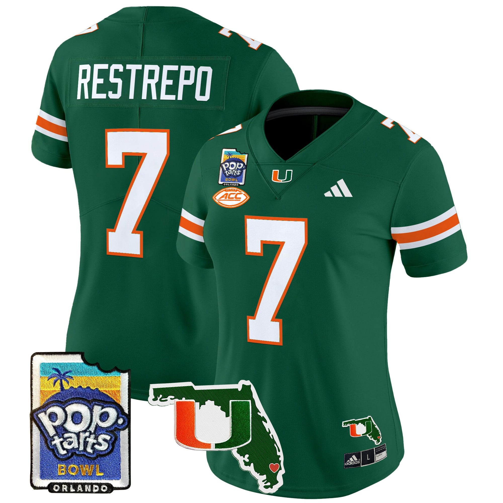 Women’s Miami Hurricanes 2025 PopTarts Bowl Patch Vapor Limited Jersey – All Stitched
