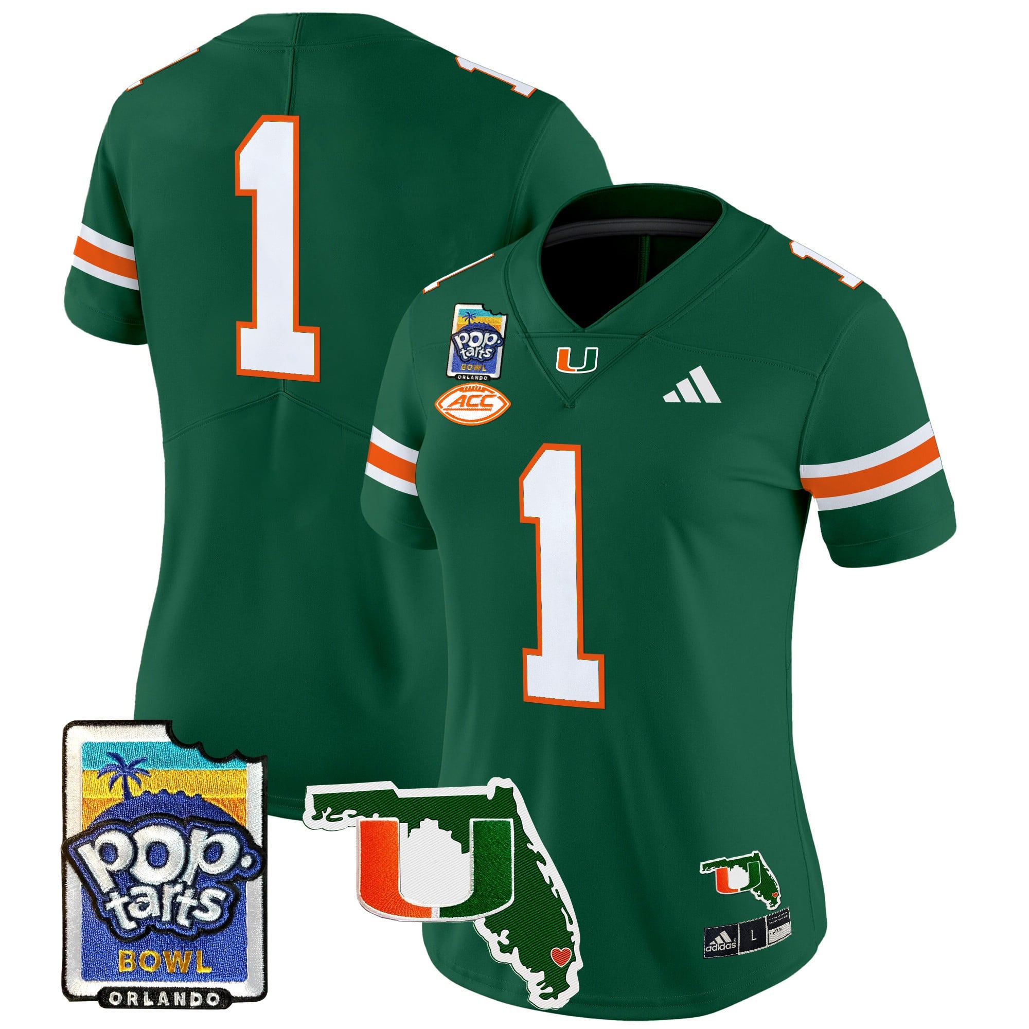 Women’s Miami Hurricanes 2025 PopTarts Bowl Patch Vapor Limited Jersey – All Stitched