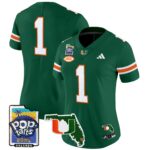 Women’s Miami Hurricanes 2025 PopTarts Bowl Patch Vapor Limited Jersey – All Stitched