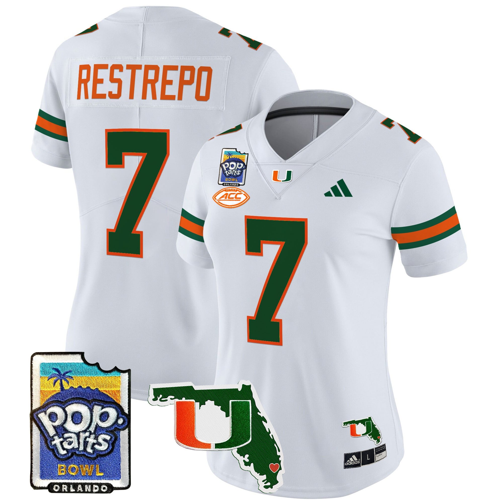 Women’s Miami Hurricanes 2025 PopTarts Bowl Patch Vapor Limited Jersey – All Stitched