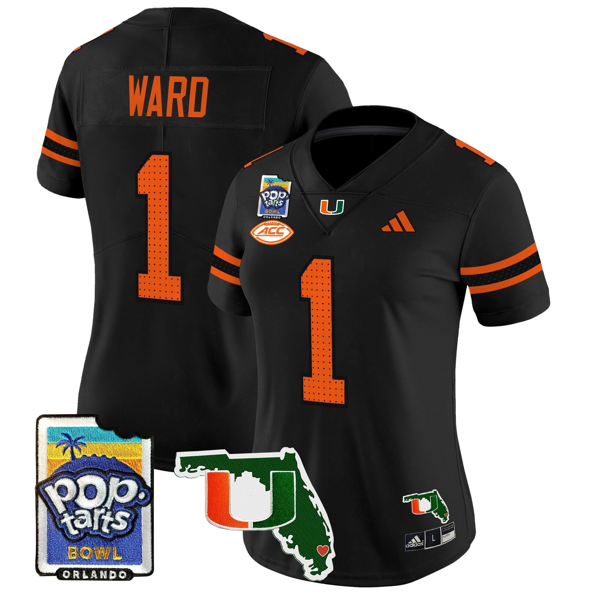 Women’s Miami Hurricanes 2025 PopTarts Bowl Patch Vapor Limited Jersey – All Stitched