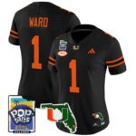 Women’s Miami Hurricanes 2025 PopTarts Bowl Patch Vapor Limited Jersey – All Stitched