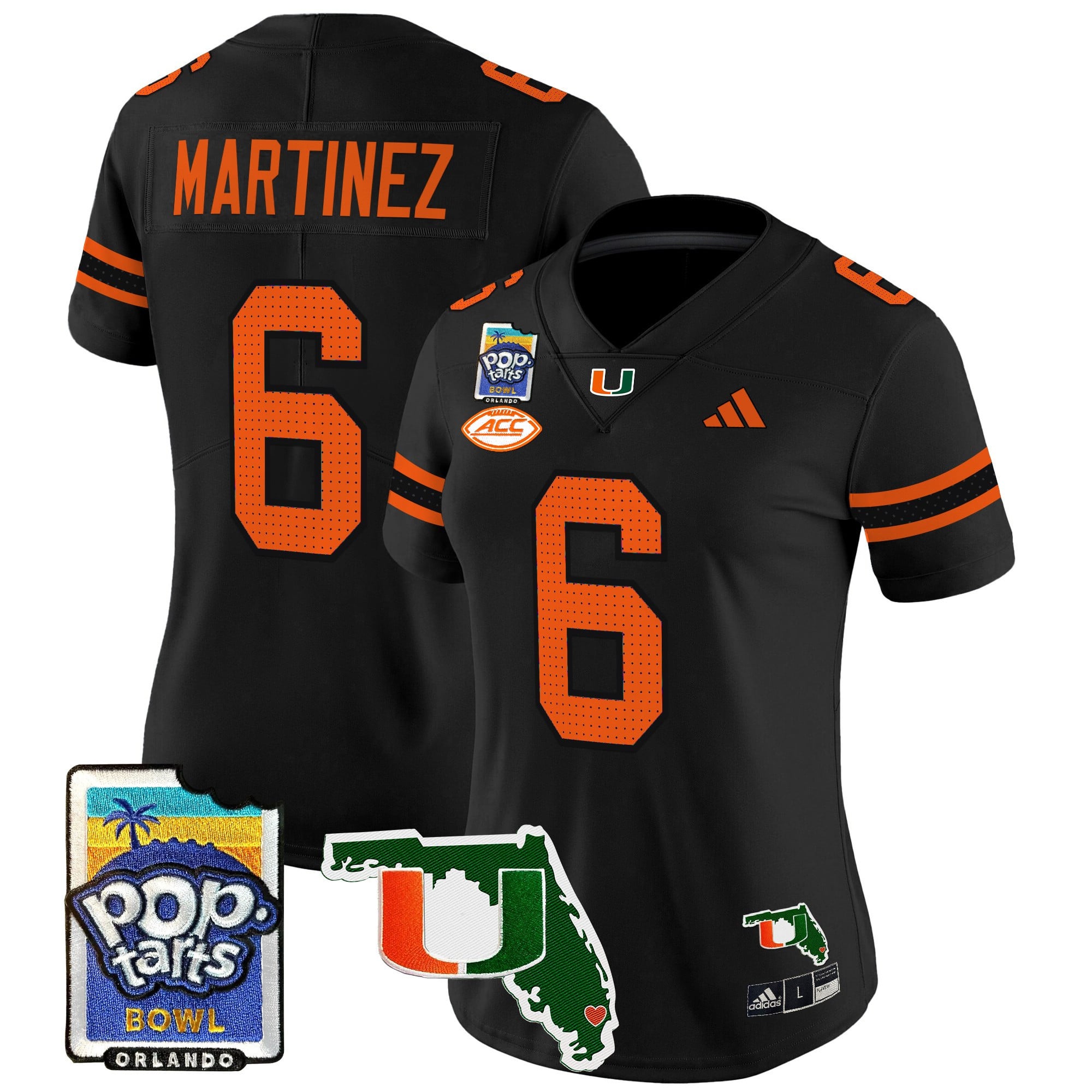 Women’s Miami Hurricanes 2025 PopTarts Bowl Patch Vapor Limited Jersey – All Stitched