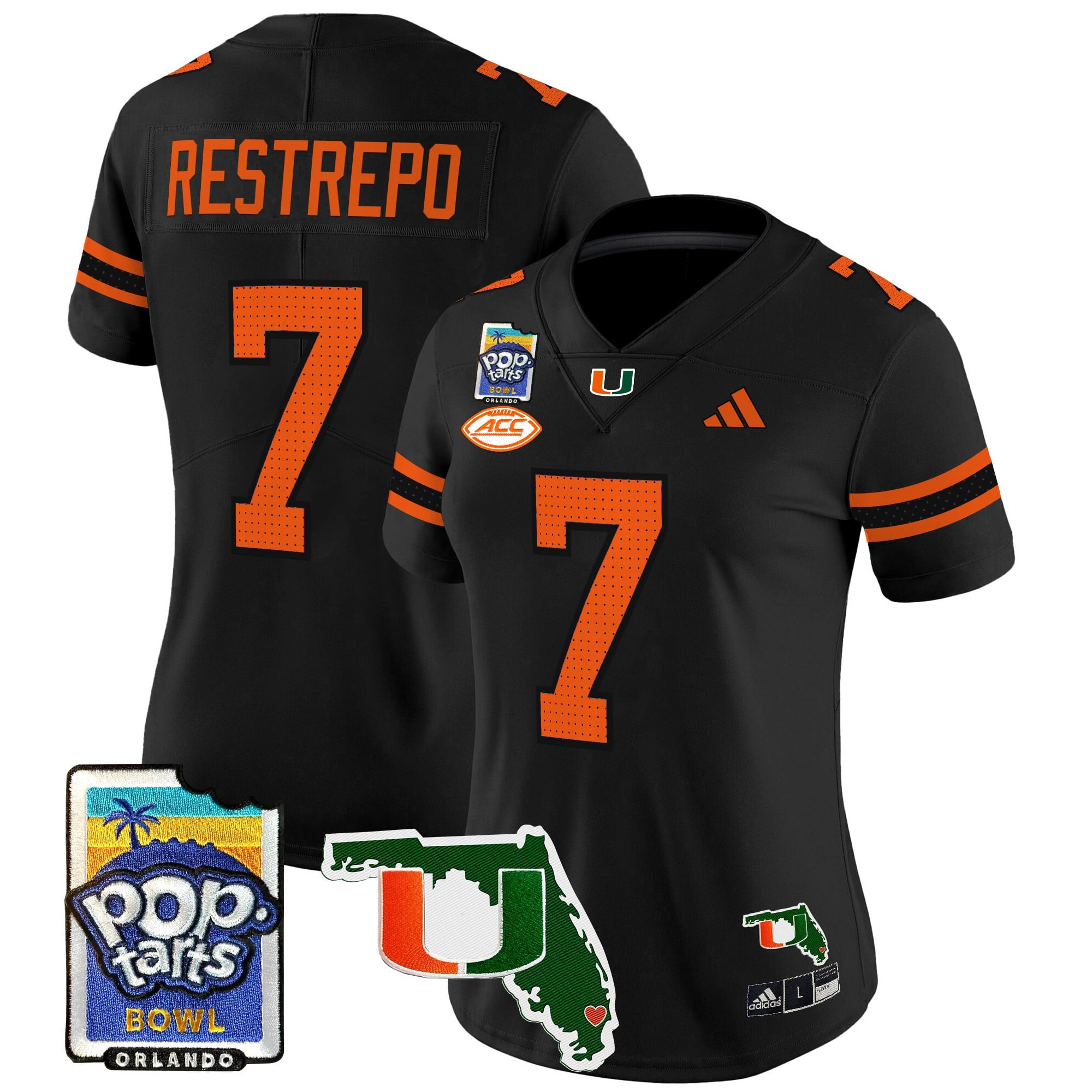 Women’s Miami Hurricanes 2025 PopTarts Bowl Patch Vapor Limited Jersey – All Stitched