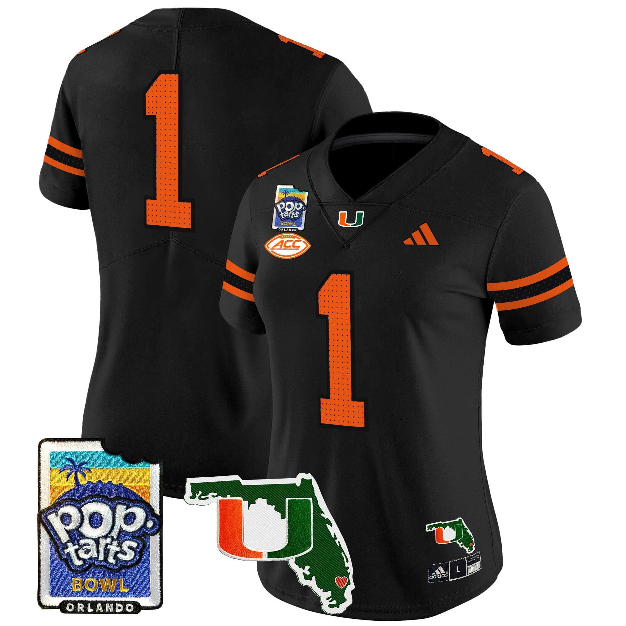 Women’s Miami Hurricanes 2025 PopTarts Bowl Patch Vapor Limited Jersey – All Stitched