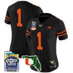 Women’s Miami Hurricanes 2025 PopTarts Bowl Patch Vapor Limited Jersey – All Stitched