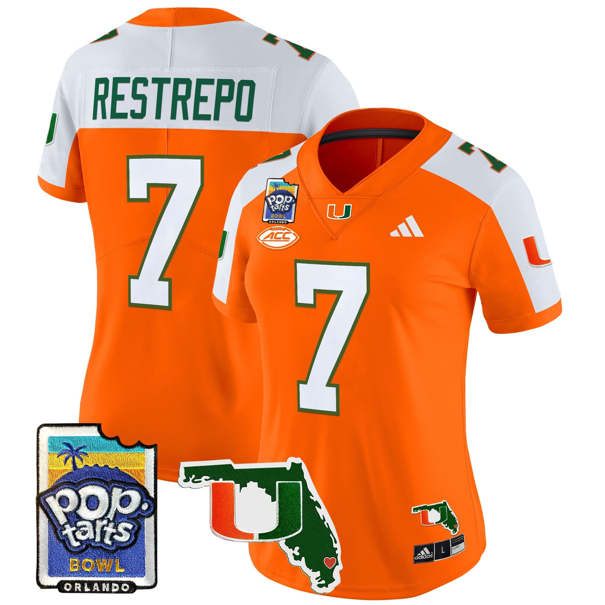 Women’s Miami Hurricanes 2025 PopTarts Bowl Patch Vapor Limited Jersey – All Stitched