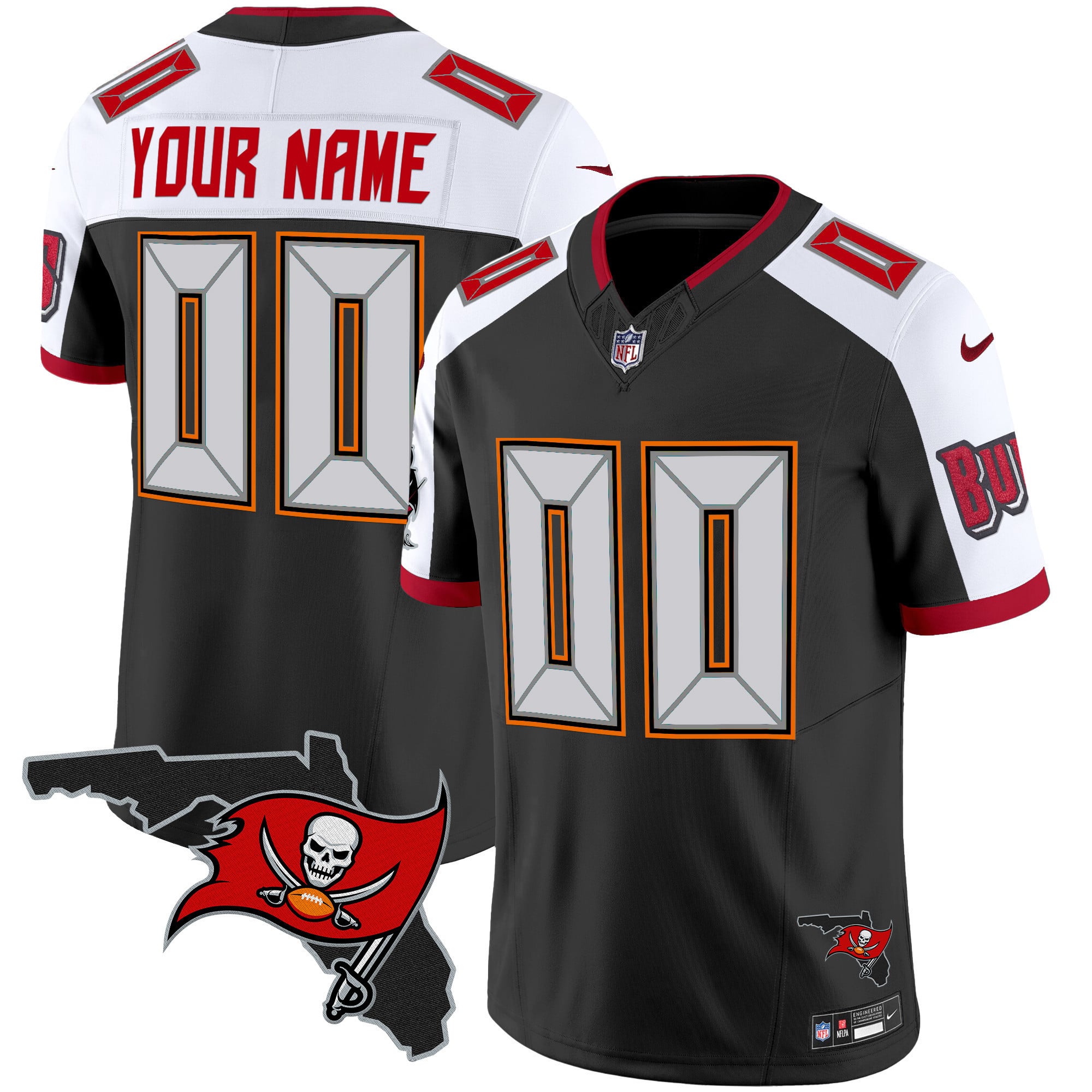 Buccaneers Florida Patch Vapor Limited Custom Jersey V2 – All Stitched