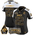 Women’s Navy Midshipmen 2024 Commander-In-Chief’s Trophy Champions Patch Gold Vapor Limited Jersey – All Stitched