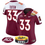 Women’s Virginia Tech Hokies 2025 Duke’s Mayo Bowl Patch Vapor Limited Jersey – All Stitched