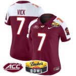 Women’s Virginia Tech Hokies 2025 Duke’s Mayo Bowl Patch Vapor Limited Jersey – All Stitched