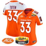 Women’s Virginia Tech Hokies 2025 Duke’s Mayo Bowl Patch Vapor Limited Jersey – All Stitched