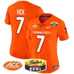 Women’s Virginia Tech Hokies 2025 Duke’s Mayo Bowl Patch Vapor Limited Jersey – All Stitched