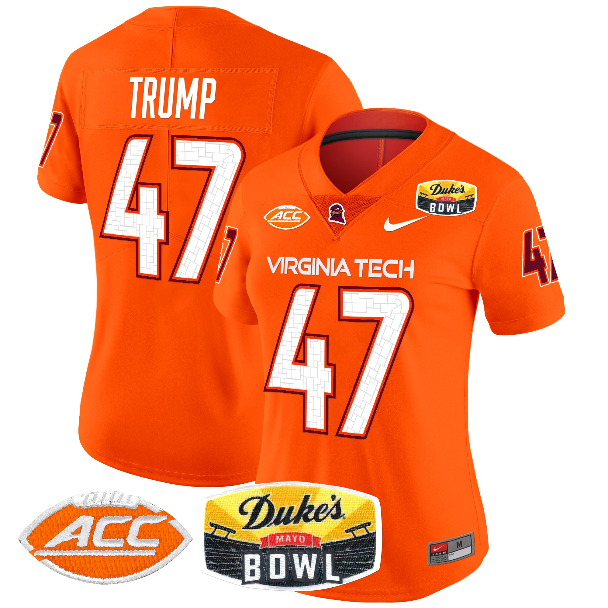 Women’s Virginia Tech Hokies 2025 Duke’s Mayo Bowl Patch Vapor Limited Jersey – All Stitched