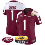 Women’s Virginia Tech Hokies 2025 Duke’s Mayo Bowl Patch Vapor Limited Jersey – All Stitched
