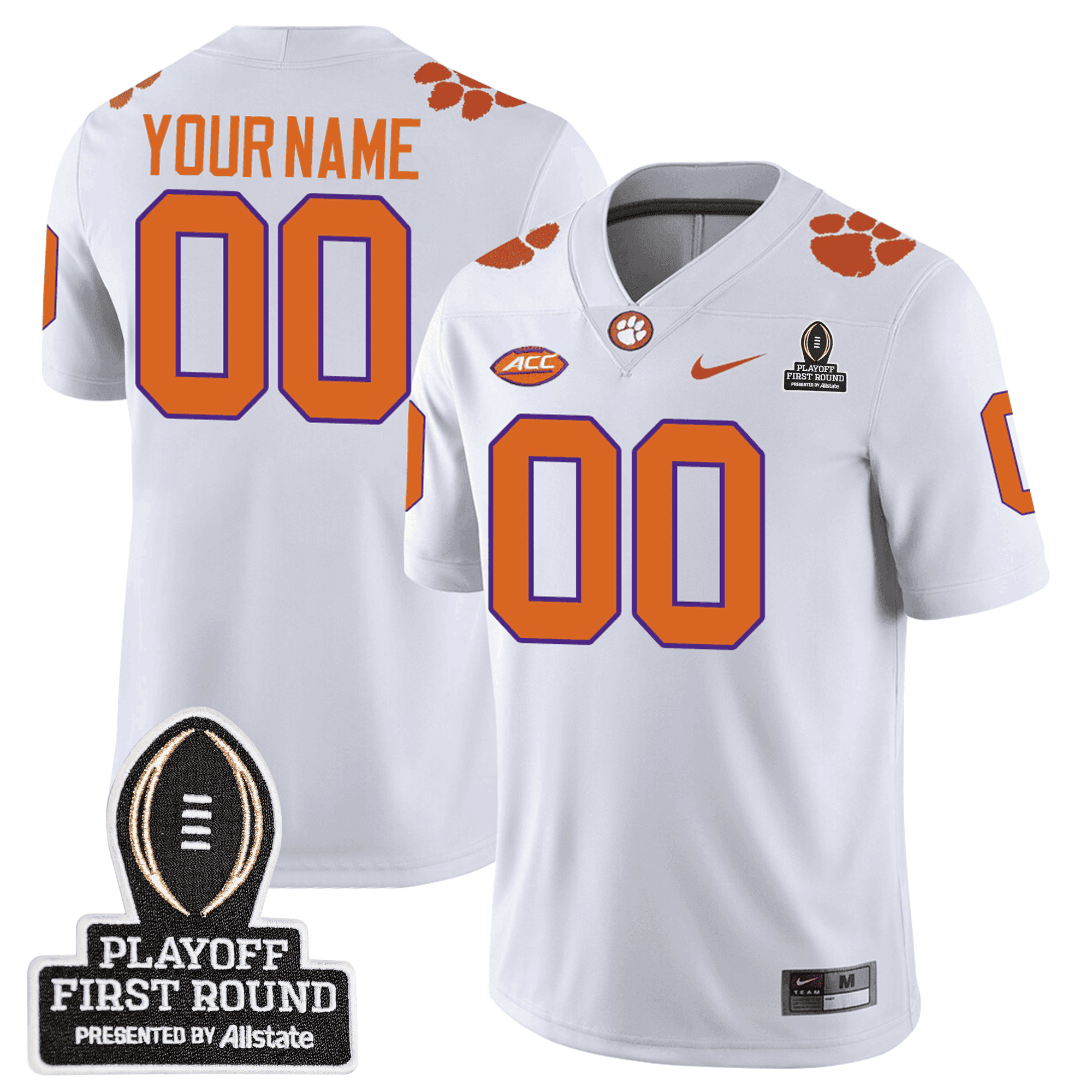 Custom Clemson Tigers 24/25 Jersey – CFP First Round Patch – All Stitched
