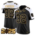 Men’s Ohio State Buckeyes ‘Heritage Stripe’ CFP Final Patch Gold Vapor Limited Jersey – All Stitched