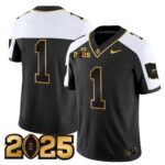 Men’s Ohio State Buckeyes ‘Heritage Stripe’ CFP Final Patch Gold Vapor Limited Jersey – All Stitched