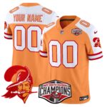 Tampa Bay Buccaneers Throwback 2024 NFC South Division Champions Patch Vapor Limited Custom Jersey – All Stitched