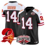 Men’s Tampa Bay Buccaneers Throwback 2024 NFC South Division Champions Patch Vapor Limited Jersey – All Stitched