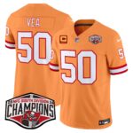 Men’s Tampa Bay Buccaneers Throwback 2024 NFC South Division Champions Patch Vapor Limited Jersey – All Stitched