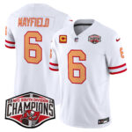 Men’s Tampa Bay Buccaneers Throwback 2024 NFC South Division Champions Patch Vapor Limited Jersey – All Stitched