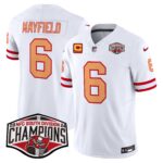 Men’s Tampa Bay Buccaneers Throwback 2024 NFC South Division Champions Patch Vapor Limited Jersey – All Stitched