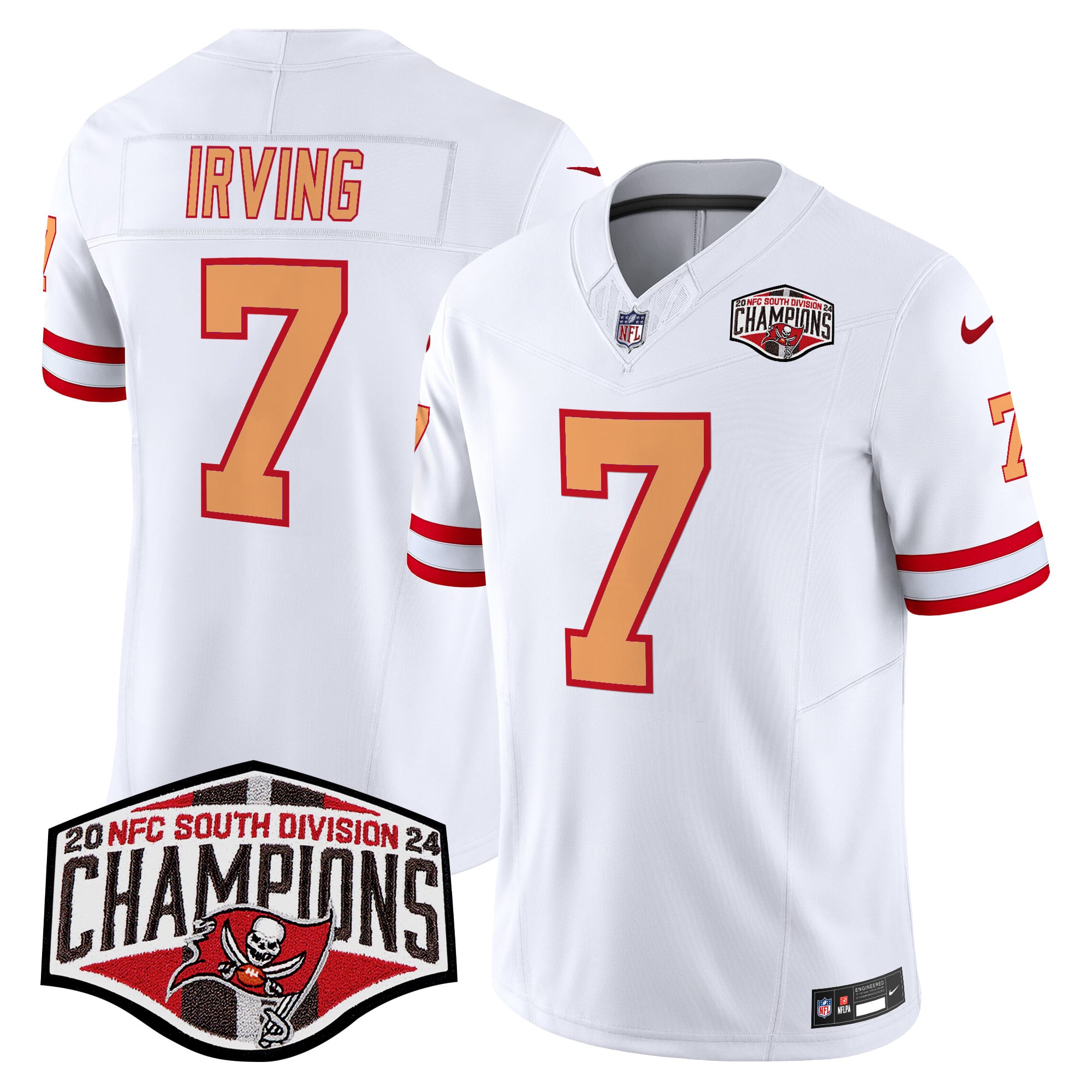 Men’s Tampa Bay Buccaneers Throwback 2024 NFC South Division Champions Patch Vapor Limited Jersey – All Stitched