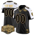 Ravens Maryland Flag Map 2024 AFC North Division Champions Patch Gold Vapor Limited Custom Jersey – All Stitched