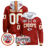 Kansas City Chiefs 2024 AFC West Division Champions Custom Pullover Hoodie – All Stitched